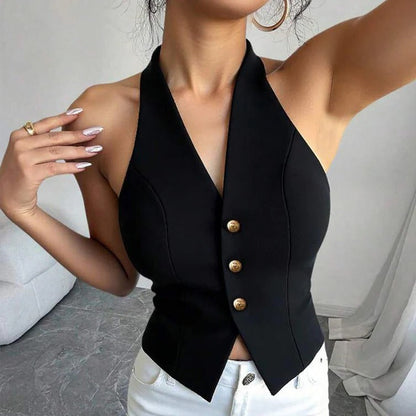 Chaleco a la moda para mujer con estilo entallado
