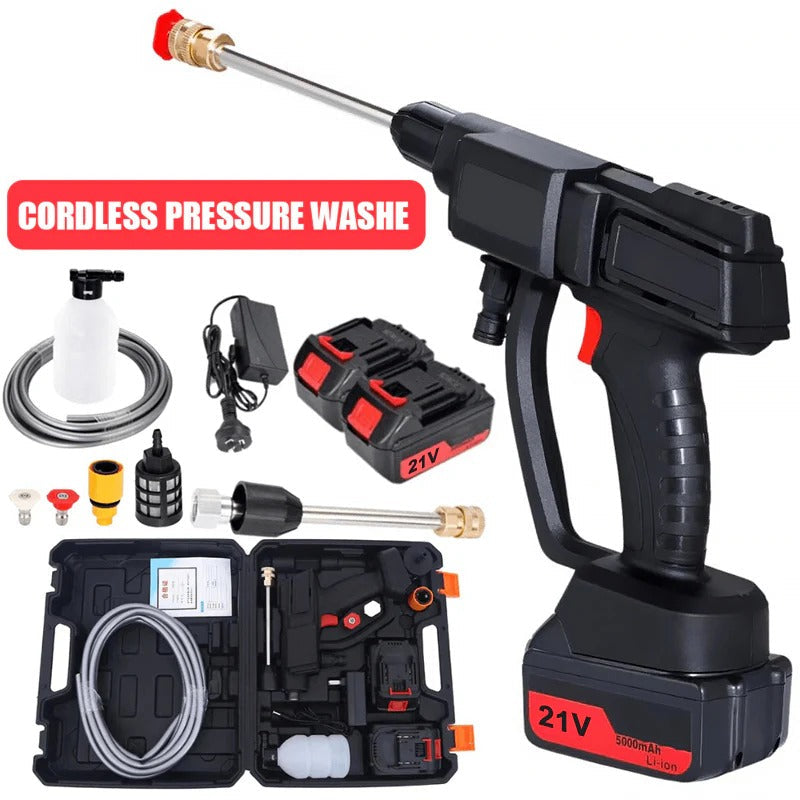 Rechargeable Pressure Washer with Dual Battery Pack for Cars, Patios & Outdoor Cleaning – Portable Cordless Spray Gun