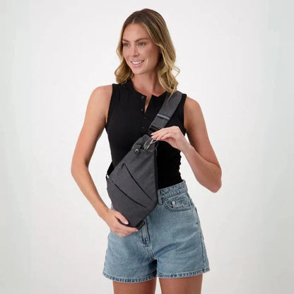 Bolso cruzado impermeable tipo bandolera con cremalleras seguras y correa ajustable