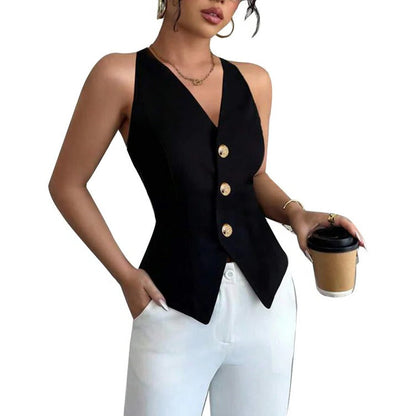 Chaleco a la moda para mujer con estilo entallado