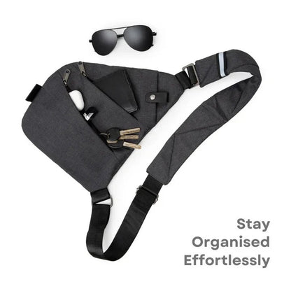 Bolso cruzado impermeable tipo bandolera con cremalleras seguras y correa ajustable