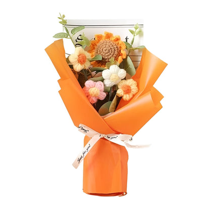 Hermoso arreglo de regalo de flores de ganchillo floral
