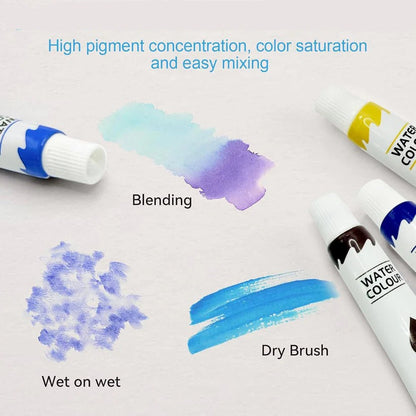 Kit de acuarelas compacto con pinceles y bloc
