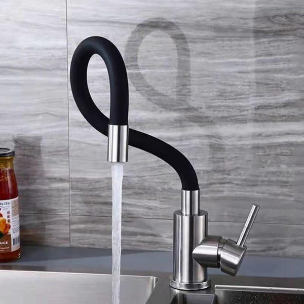 Rotating Faucet Extender with Bendable Silicone Spout for Kitchen & Bathroom Sink – 360° Swivel Tap Extension Adapter for Cleaning, Filling,