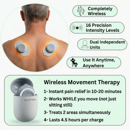 16-Level Wireless Muscle Stimulator & TENS Device for Back and Neck Relief