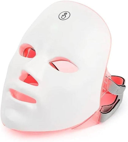 Mascarilla facial LED recargable de 7 colores con bandas ajustables