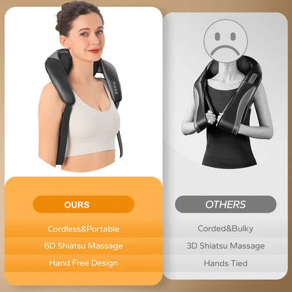 Masajeador de cuello y hombros Shiatsu relajante con calor