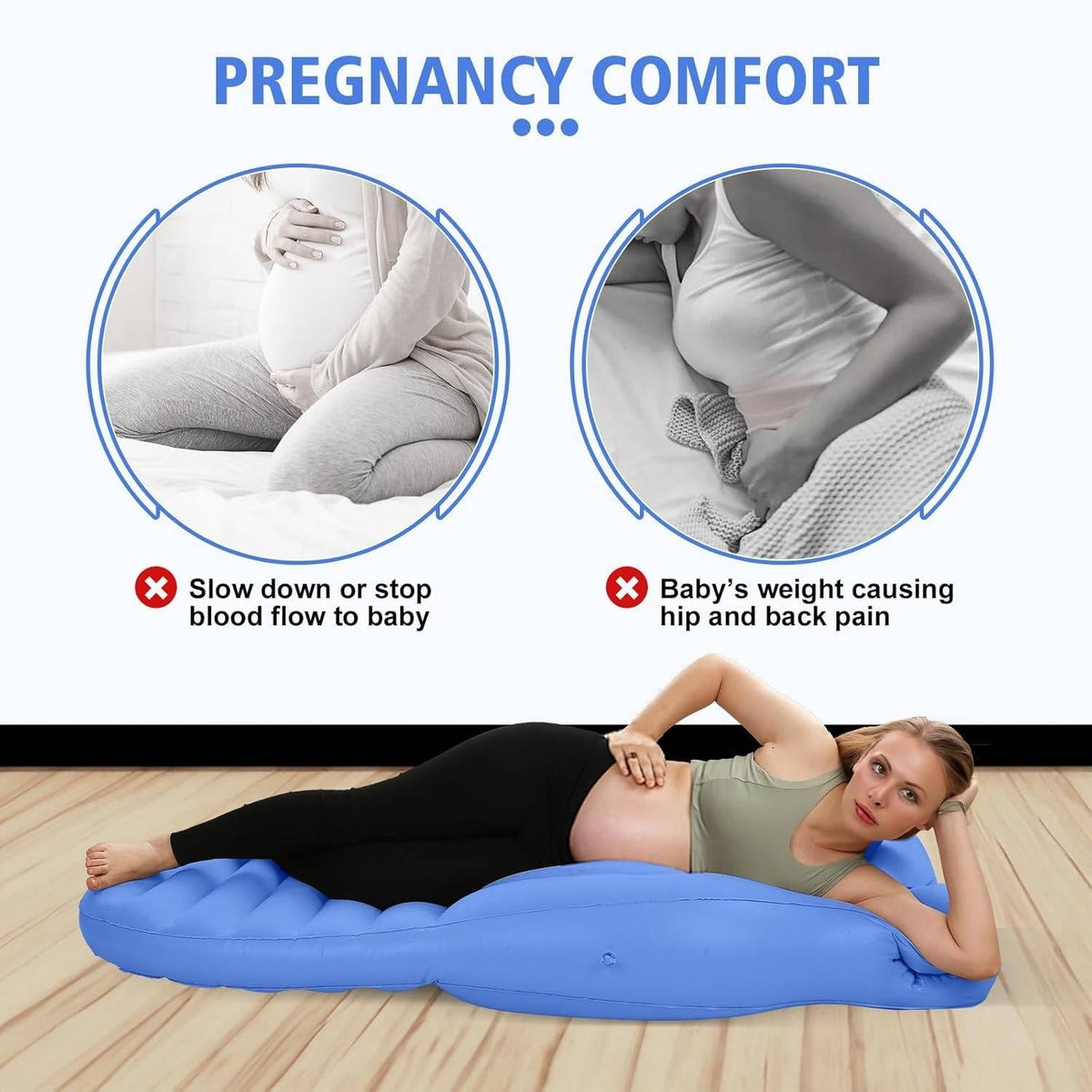 Comfort Support | Stomach Sleeper Pregnancy Pillow with Adjustable Firmness | Versatile Design for Restful Sleep