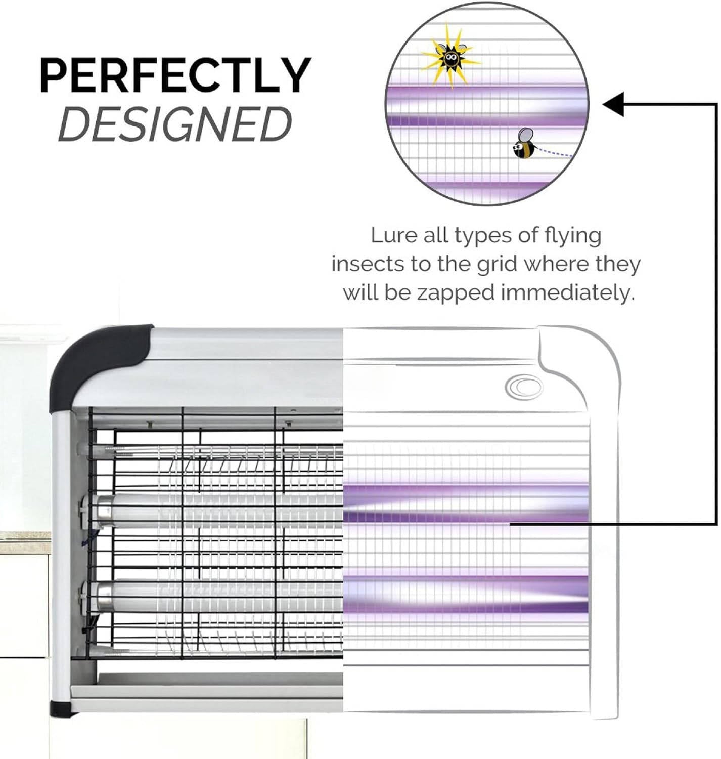 Potente insecticida con lámpara UV de 20W