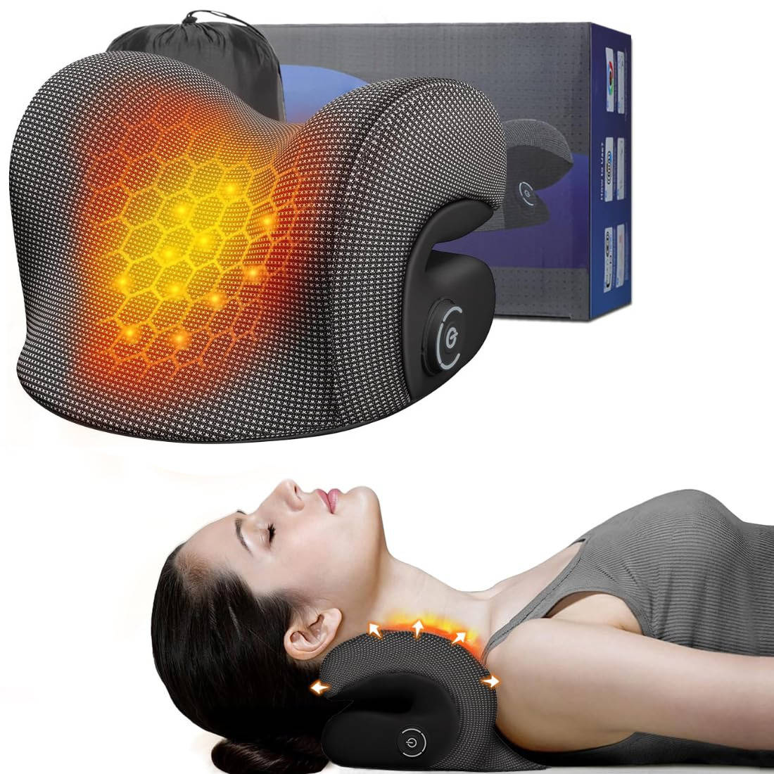 Masajeador de cuello térmico con ajustes de calor regulables