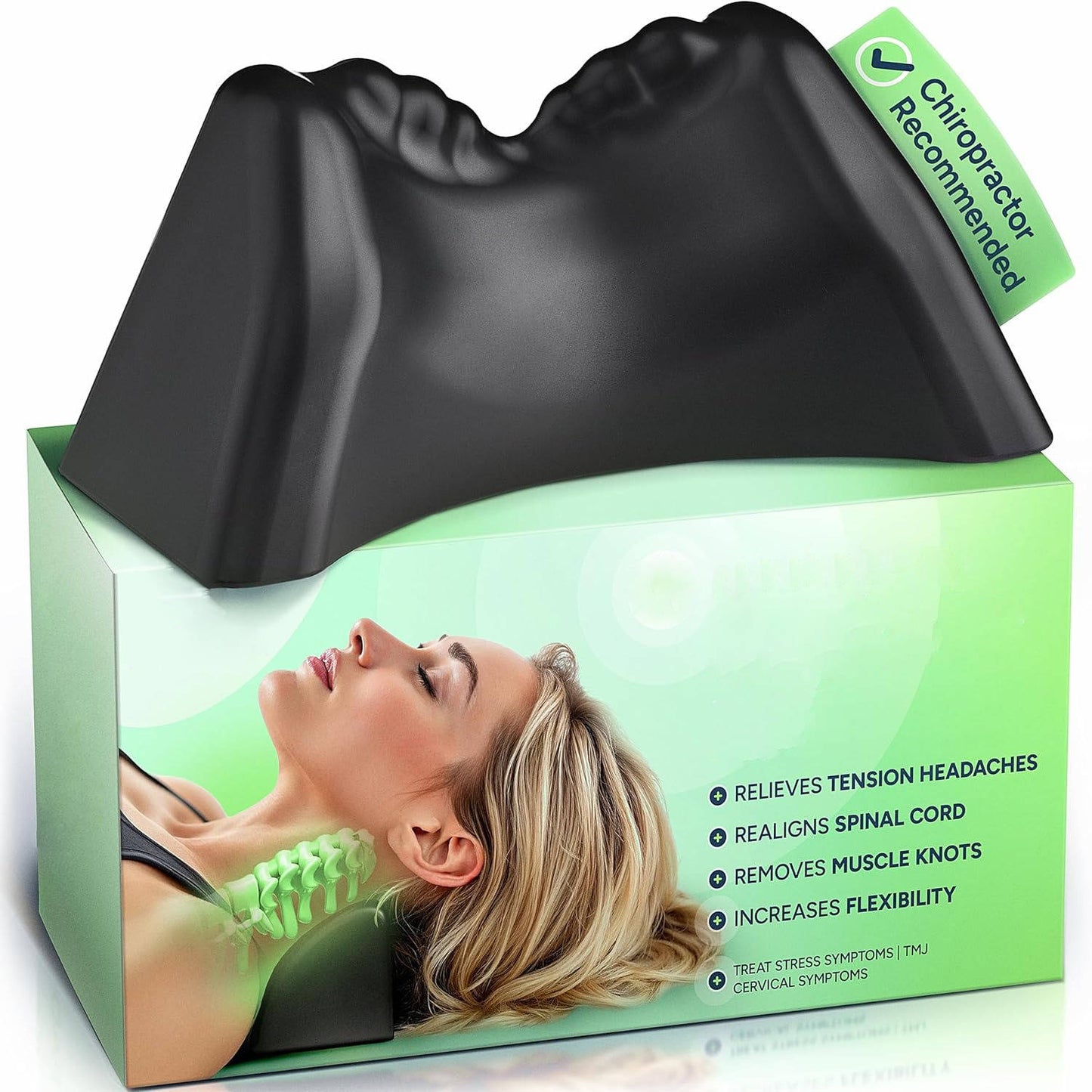 Almohada cervical contorneada de espuma viscoelástica con funda extraíble