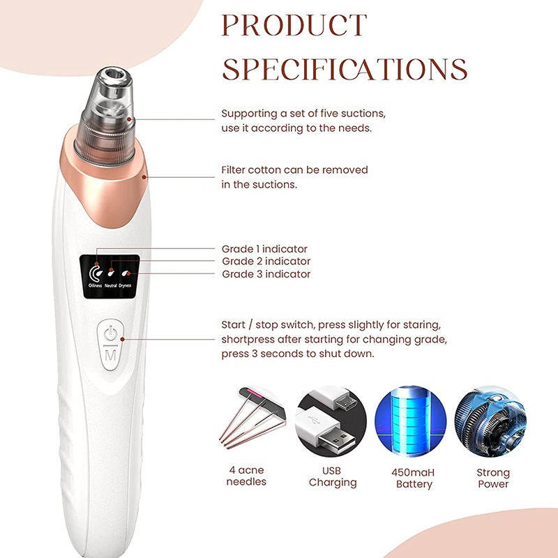 Limpiador Facial Profundo Portátil con Control de Succión Suave