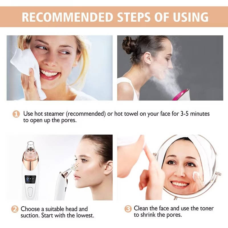 Limpiador Facial Profundo Portátil con Control de Succión Suave
