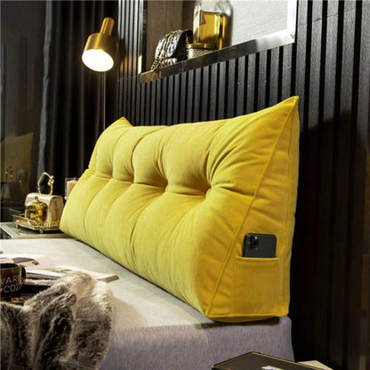 Upholstered Headboard Cushion for Bed – Ergonomic Back Support Pillow for Reading, Watching TV & Relaxing in Bedroom