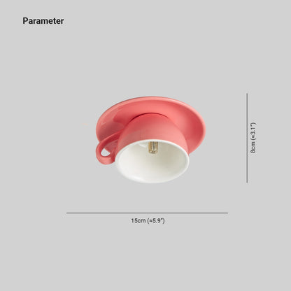 Lámpara de techo empotrada de cerámica para taza de café, ideal para dormitorio, sala de estar y cocina, accesorio LED decorativo moderno, 110V, cableado, diseño compacto y divertido