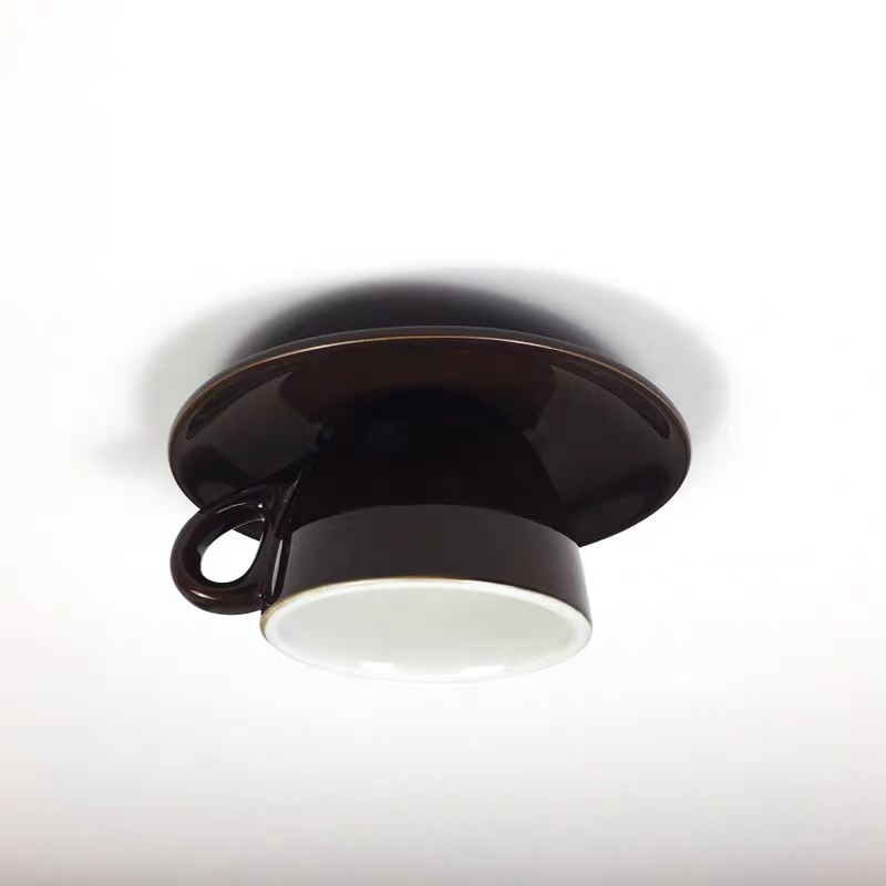 Lámpara de techo empotrada de cerámica para taza de café, ideal para dormitorio, sala de estar y cocina, accesorio LED decorativo moderno, 110V, cableado, diseño compacto y divertido