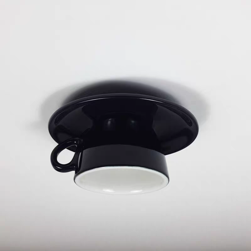 Lámpara de techo empotrada de cerámica para taza de café, ideal para dormitorio, sala de estar y cocina, accesorio LED decorativo moderno, 110V, cableado, diseño compacto y divertido