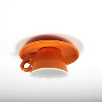 Lámpara de techo con forma de taza de café de cerámica: montaje empotrado en amarillo, azul, rosa y más colores para dormitorio, comedor y sala de estar