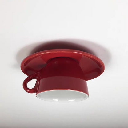 Lámpara de techo con forma de taza de café de cerámica: montaje empotrado en amarillo, azul, rosa y más colores para dormitorio, comedor y sala de estar