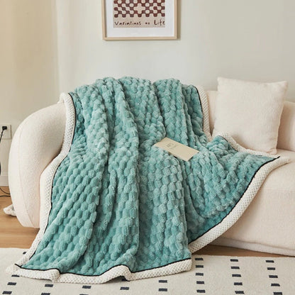 Textured Plush Throw with Raised Dot Pattern – Lightweight Layer for Couch, Chair & Bed – Neutral Tone for Modern Living Room & Bedroom Deco