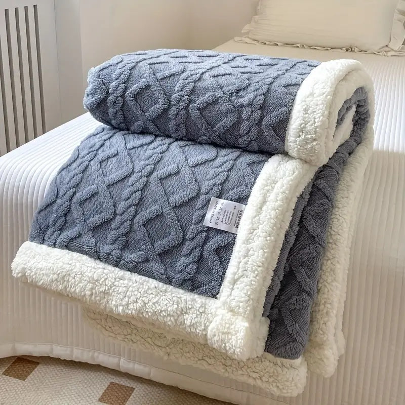 Reversible Sherpa Fleece Throw Blanket – Plush Double-Sided Comfort for Couch, Bed & Travel – Soft Brushed Texture – Year-Round Warmth