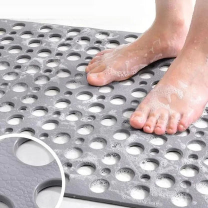 Non-Slip Textured Bath Mat with Suction Cups for Shower and Tub Safety Gray Blue White Pink Green Yellow Available