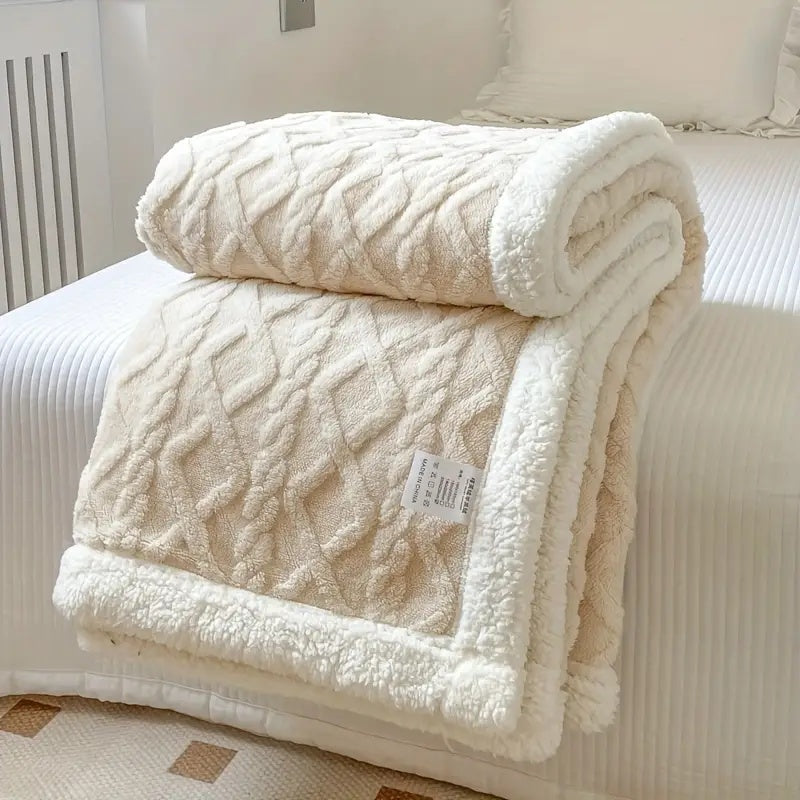 Reversible Sherpa Fleece Throw Blanket – Plush Double-Sided Comfort for Couch, Bed & Travel – Soft Brushed Texture – Year-Round Warmth