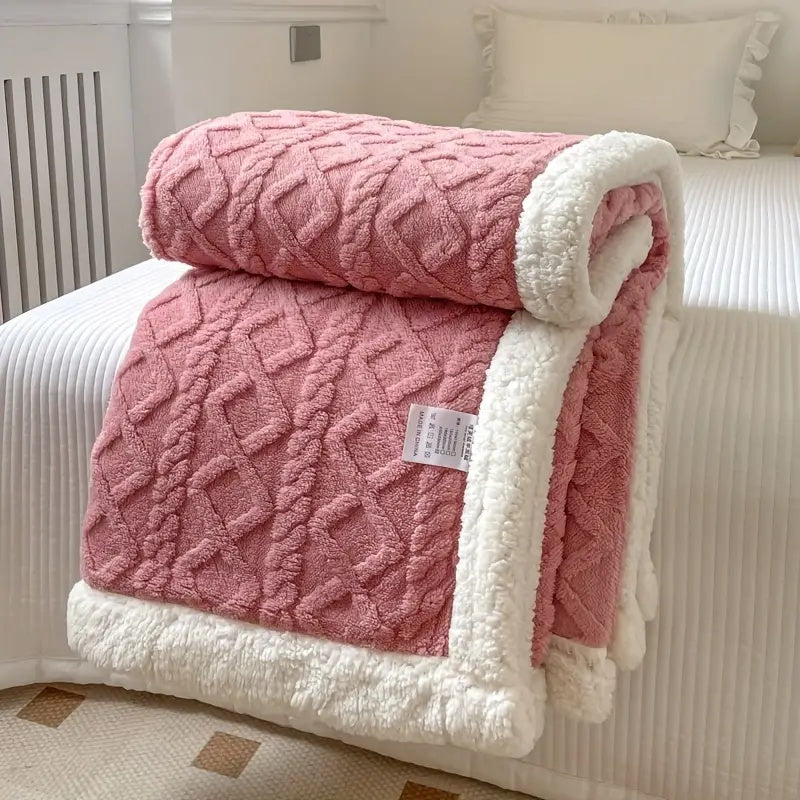 Reversible Sherpa Fleece Throw Blanket Plush Tufted Double-Sided for Couch Bed Sofa All-Season Warmth Bedroom Living Room Décor