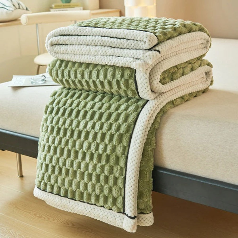 Textured Plush Throw with Raised Dot Pattern – Lightweight Layer for Couch, Chair & Bed – Neutral Tone for Modern Living Room & Bedroom Deco