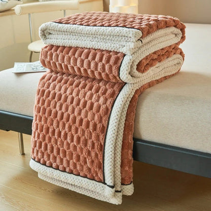 Textured Plush Throw with Raised Dot Pattern – Lightweight Layer for Couch, Chair & Bed – Neutral Tone for Modern Living Room & Bedroom Deco