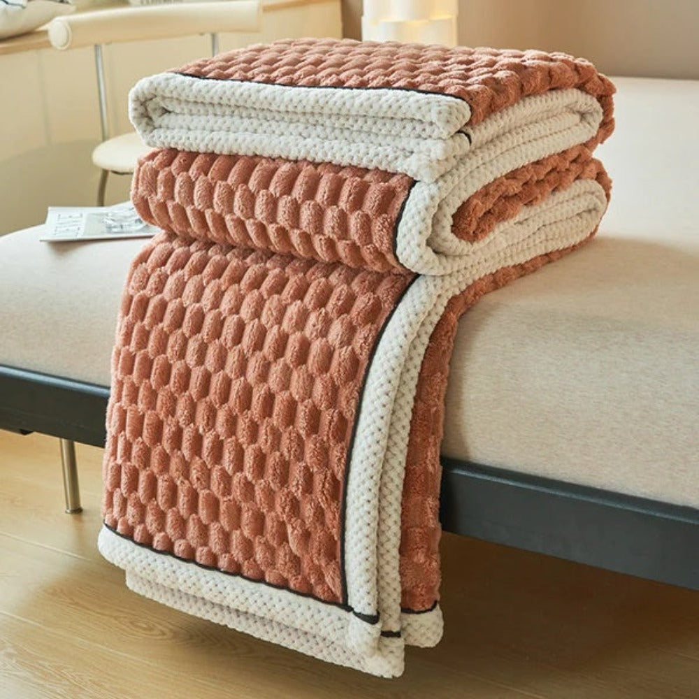 Textured Sherpa Fleece Throw Blanket for Couch Bed & Year-Round Comfort in Multiple Sizes & Colors for Living Room Bedroom Decor