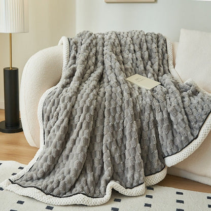 Textured Plush Throw with Raised Dot Pattern – Lightweight Layer for Couch, Chair & Bed – Neutral Tone for Modern Living Room & Bedroom Deco
