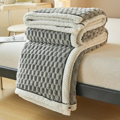 Textured Plush Throw with Raised Dot Pattern – Lightweight Layer for Couch, Chair & Bed – Neutral Tone for Modern Living Room & Bedroom Deco