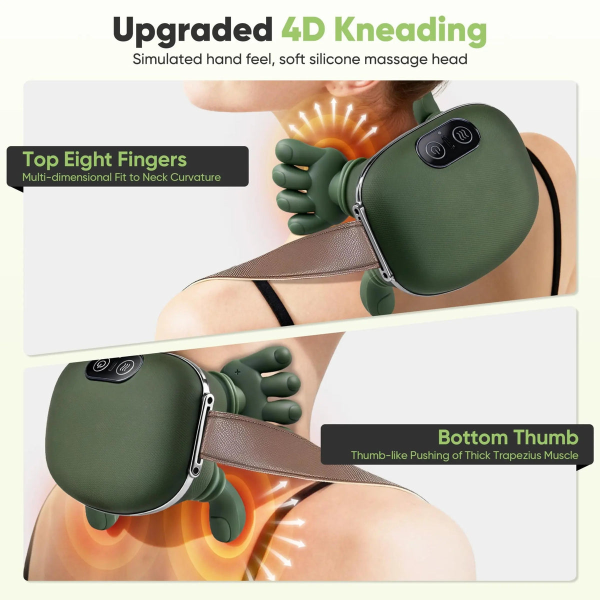 Ortekor Deep Kneading Neck Massager with Electric Heat & 3 Intensity Modes | Portable Pillow for Ultimate Relaxation