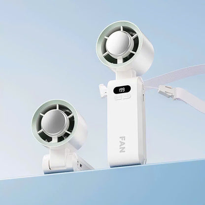 Handheld Rechargeable Mini Fan with Ice Tray Cooling Chamber & 199 Speed Settings for Travel Desk Home