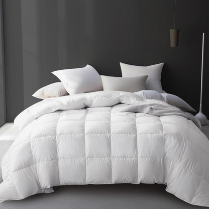 Down Comforter All Season Lightweight Breathable Quilt for Single Double Queen King Bed White Pink Gray 95% Goose Filled Year Round