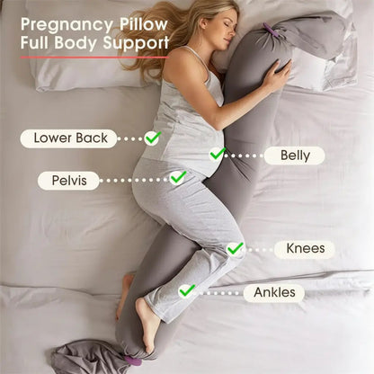 Ortekor ComfortNest | Almohada de embarazo ajustable para cuerpo completo con funda extraíble | Soporte ergonómico para un mejor descanso