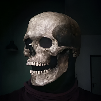 Articulated Human Skeleton Mask Full Head Latex Skull with Moving Jaw for Costume Parties Cosplay Horror Events Haunted Houses Adults Unisex
