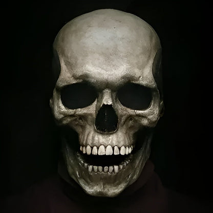 Articulated Human Skeleton Mask Full Head Latex Skull with Moving Jaw for Costume Parties Cosplay Horror Events Haunted Houses Adults Unisex