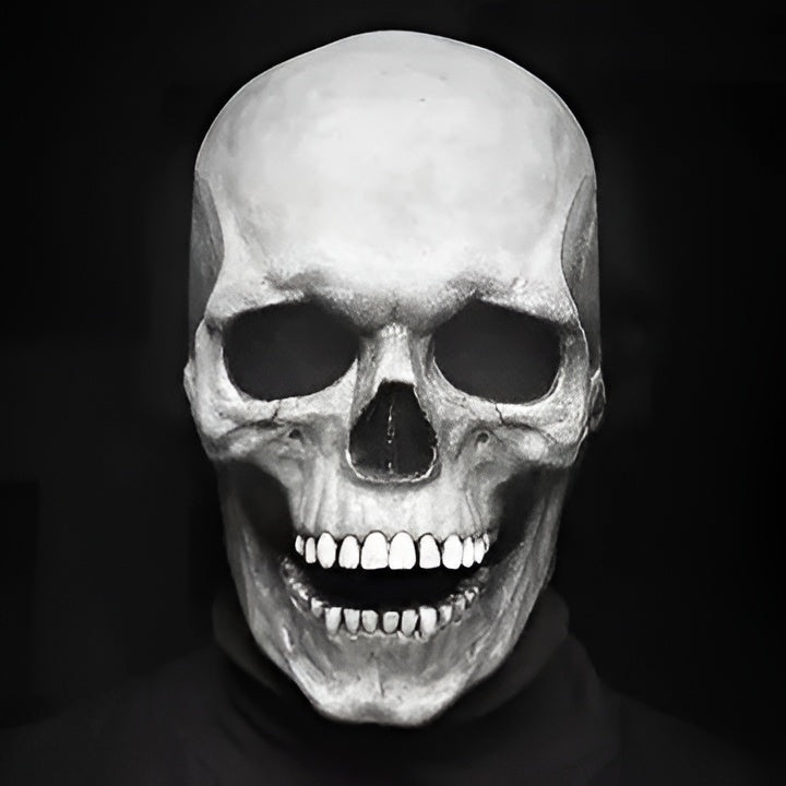 Articulated Human Skeleton Mask Full Head Latex Skull with Moving Jaw for Costume Parties Cosplay Horror Events Haunted Houses Adults Unisex