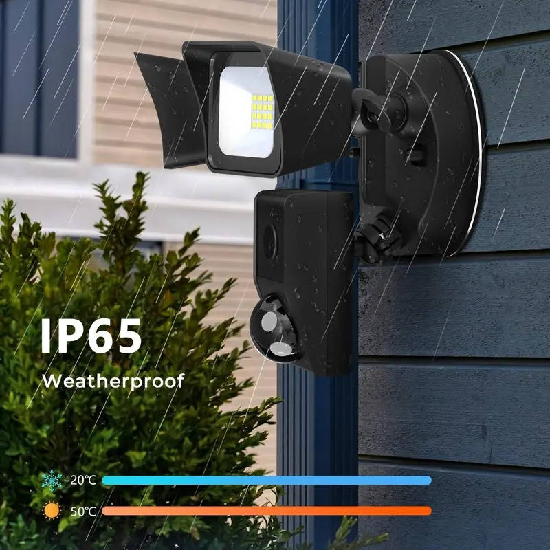 Brillante luz de seguridad LED con cámara y detección de movimiento