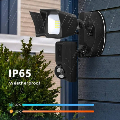 Brillante luz de seguridad LED con cámara y detección de movimiento