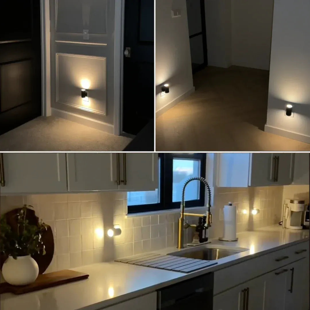 Plug-In Night Light with Dimmable LED & Auto Sensor | Bauhaus-Inspired Wall Accent | Adjustable Brightness for Bedroom, Hallway, Bathroom