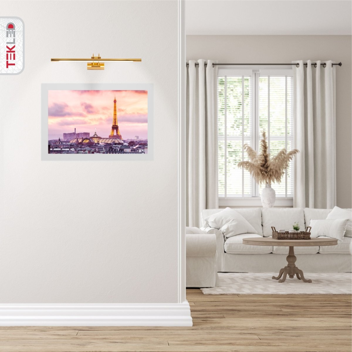 LED Picture Light Fixture 25 in Aluminum Artwork Display Bar for Paintings Frames Mirrors Warm White 8W Adjustable Accent Lighting for Galle