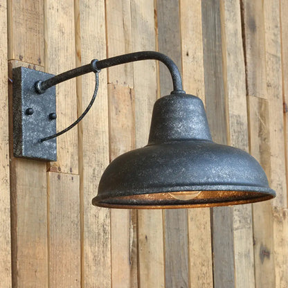 Metal Dome Outdoor Wall Sconce Light for Porch, Patio & Entryway | Rust-Resistant Exterior Fixture | Industrial Farmhouse Design