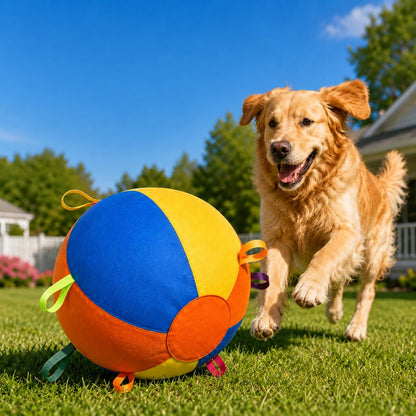 Ortekor Inflatable Dog Play Ball for Backyard & Indoor Play - Oversized Chase and Tug Toy to Burn Energy and Ease Boredom