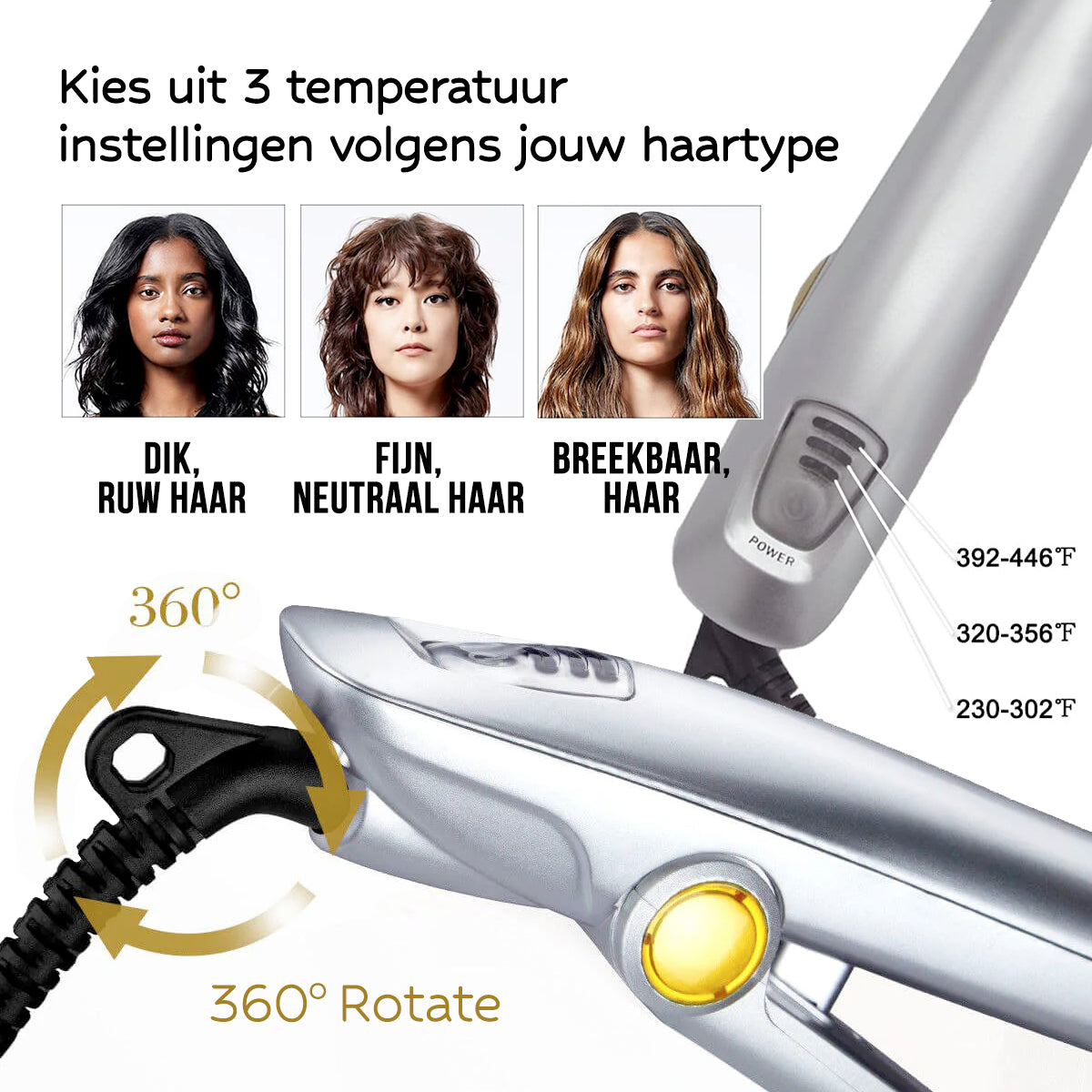Dual-Action Rotating Hair Styling Tool – Curls & Straightens Wet or Dry Hair with Ceramic Barrel & Ionic Bristles for Salon Blowouts at Home