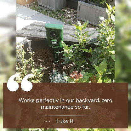 Motion-Activated Outdoor Cat Deterrent with Ultrasonic Sound Technology for Yards & Gardens
