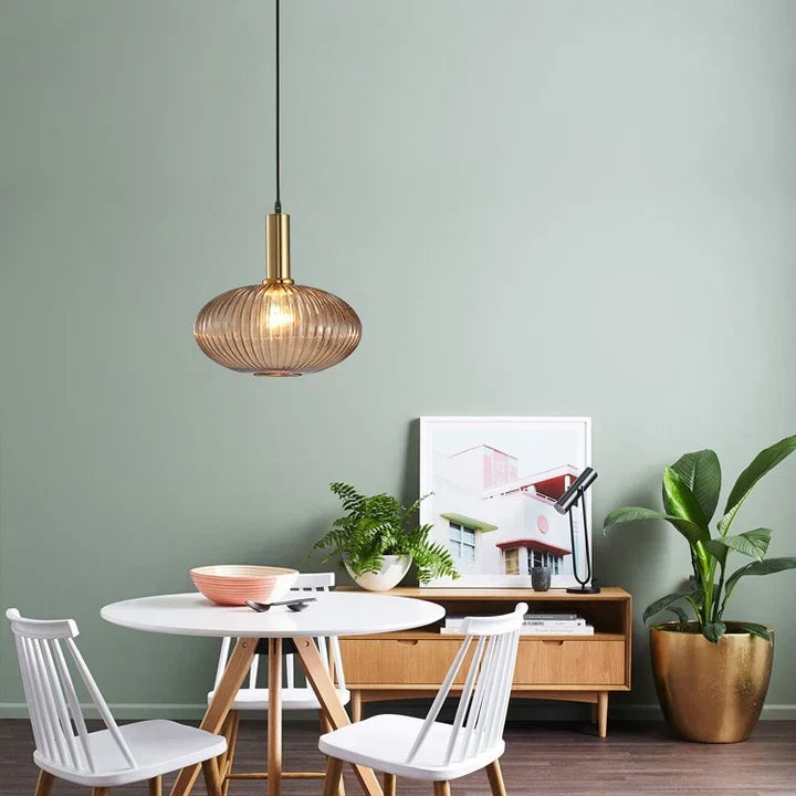 Glass Shade Hanging Ceiling Light E27 Socket Multi-Color Options for Kitchen Island Dining Room Bar Lounge Adjustable Cable Mid-Century Styl