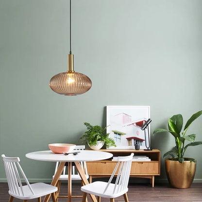 Glass Shade Hanging Ceiling Light E27 Socket Multi-Color Options for Kitchen Island Dining Room Bar Lounge Adjustable Cable Mid-Century Styl